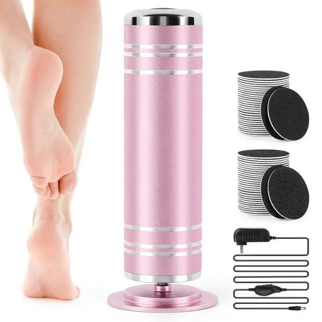 Main image of Electric Foot File Callus Remover: Adjustable Speed 1000RPM Feet File Grinder with 60 Pcs Sandpaper Discs - Professional Pedicure Tools for Dead Skin Calluses (Pink)