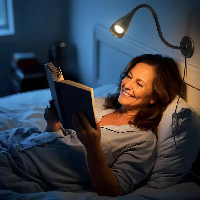 Main image of Dim Book Lights for Reading at Night,USB Goose Reading Lights for Books in Bed Headboard,LED Night Lights Plug into Wall,Adhesive Wall Lights for Bedroom,Portable Plug in Wall Sconces Hardwired,1 Pack