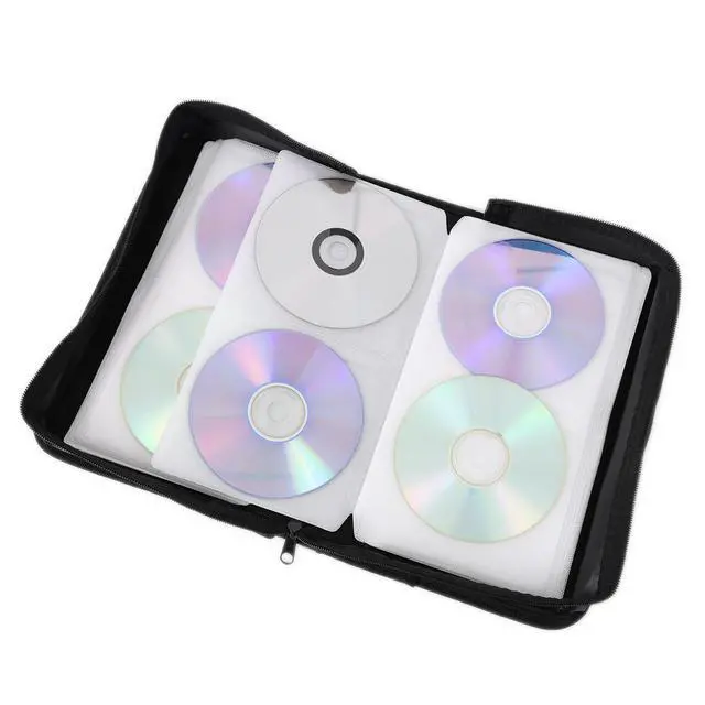 Alt view image 3 of 7 - 128 Capacity DVD Holders Storage Cases,CD DVD VCD case,CD DVD Wallet Blu-ray Media Case Storage Holder Organizer Wallet (Black)