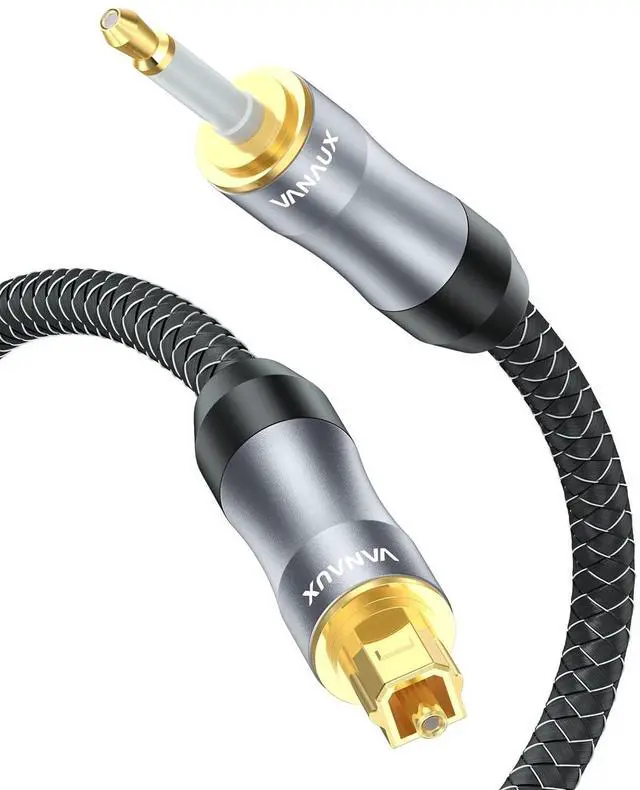 Main image of Toslink to Mini Toslink Digital Optical Cable,S/PDIF Fiber Optic Audio Cable,24K Gold Plated for TV,Soundbars,Stereo SystemsNot A 3.5mm Auxiliary Plug(3ft/1m)
