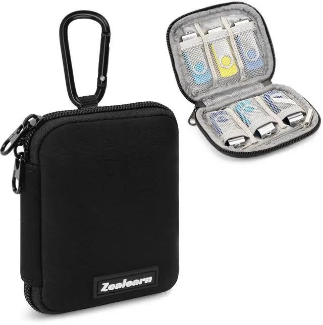 Main image of USB Flash Drive Case with Labels, 6 Slots USB Organizer, USB Case,USBs Drives Cases, USBs Storage Cases Organizer,Thumb Drives Pouch,Compatible with Samsung/Sandisk/Jump Drive,etc, Black