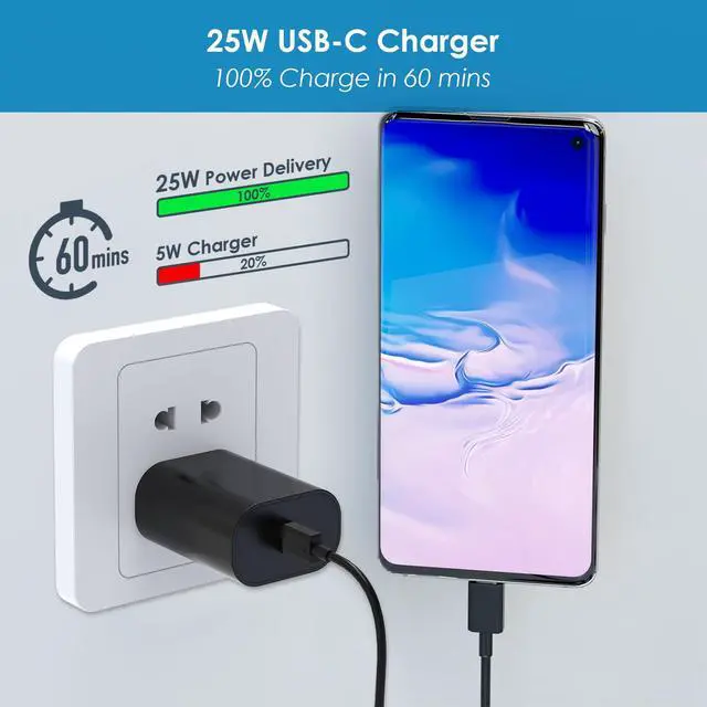 Alt view image 2 of 7 - Super Fast Charger Type C, 25W PD USB C Wall Charger Fast Charging with 10FT Long Type C Charger Cable for Samsung Galaxy S26 Ultra/S26/S26+/S25 Ultra/S25/24 Ultra/S24/S23 Ultra/S22 Ultra (2Pack)