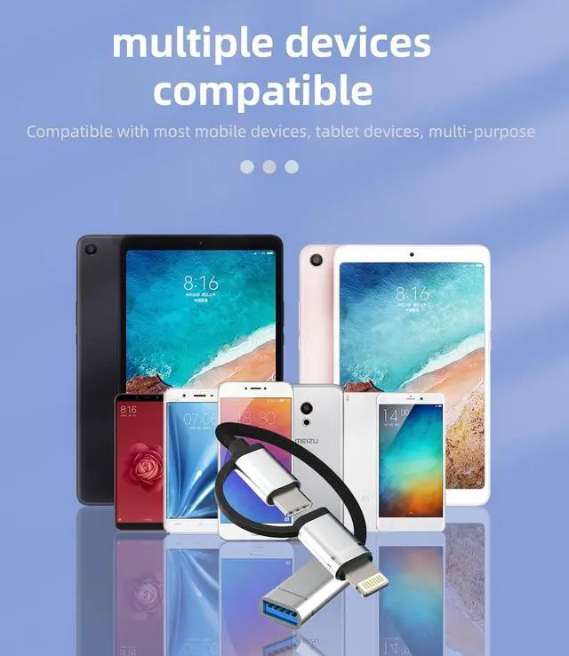 Alt view image 7 of 7 - OTG Cable USB to Type C Lightning Adapter iPhone Camera Port 3.0 Thunderbolt Cord Converter Mouse Dongle Adaptador para Compatible for Samsung for IPhone15 Pro Max Plus ipad Pro Air Mini 14 13