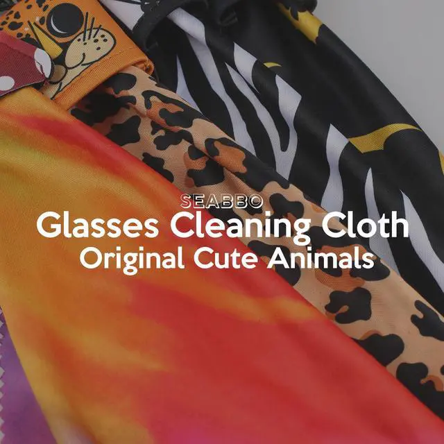 Alt view image 6 of 7 - Glasses Cleaning Cloth Original Cute Animals, Double-Sided Microfiber Eye Glass Clean Cloths Cleaner Keychain for Eyeglasses Wipes, Camera Cell Phone,Screens, Camera 4PCS