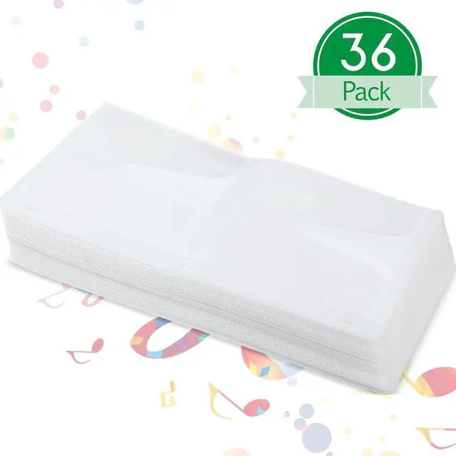 Alt view image 7 of 7 - 36 Pieces 4 Dise DVD Poly Sleeves 3 Rings CD Sleeves Binder Pages 144 Disc Capacity for Binders Only