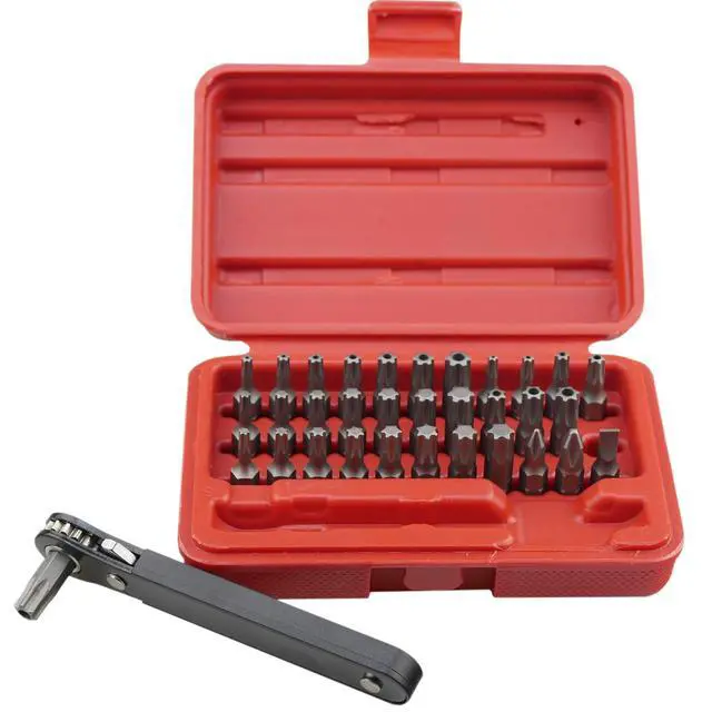 Alt view image 2 of 5 - K403 Comprehensive Torx Bit Set with Mini Ratchet Wrench, 1/4-Inch Drive, 34-Piece
