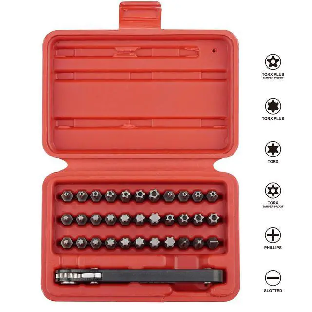 Alt view image 3 of 5 - K403 Comprehensive Torx Bit Set with Mini Ratchet Wrench, 1/4-Inch Drive, 34-Piece