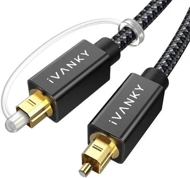Main image of Optical Audio Cable 3.3ft/1M, Nylon Braided, 24K Gold-Plated, Slim Metal Case, CL3 Rated, S/PDIF Digital Audio Fiber Optic Cable for Home Theater, Sound Bar, TV, PS4, Xbox, Samsung, Vizio