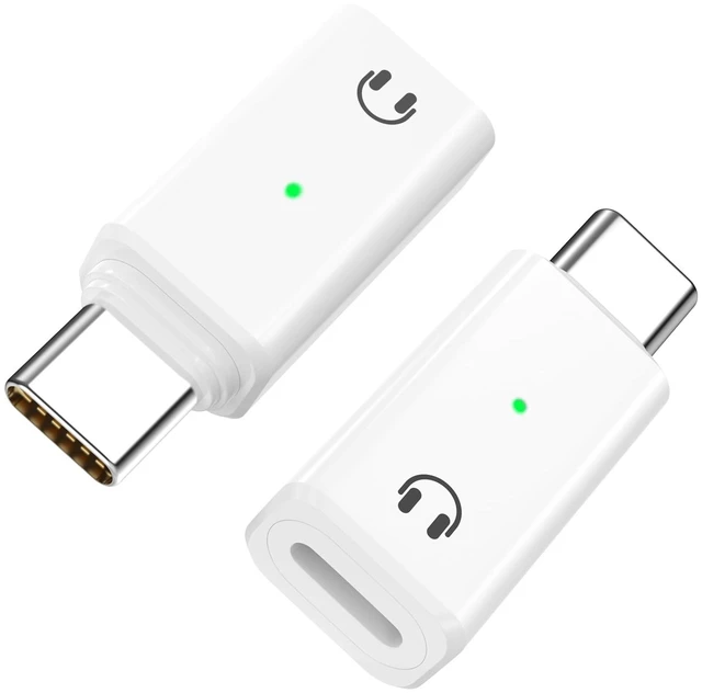 Main image of Lightning to USB-C Audio Adapter, Not for Microphones/Charging, 2 PCS USB-C Male to Lightning Female, Audio Function Only, Supports In-line Controls, for Most Type c Devices, White