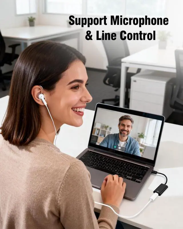 Alt view image 7 of 7 - USB C to Lightning Headphone Audio Adapter | Type C to Lightning Earphone Converter with Charge/Data Transfer, Compatible with iPhone 17/16 Pro/Max, iPad, MacBookBlack