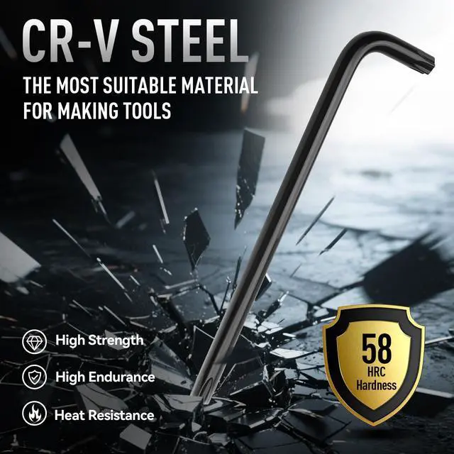 Alt view image 3 of 7 - 9 Pieces Torx Star Allen Wrench Set, Long Arm Star Key Set T10-T50, Chrome Vanadium Steel