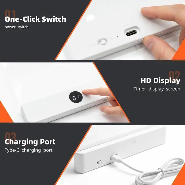 Alt view image 3 of 6 - Book Light, Rechargeable LED Reading Light - Ultra-Thin Flat Bedside Lamp, 3 Color Clip on Lights, Suitable for Reading at Night in Bed