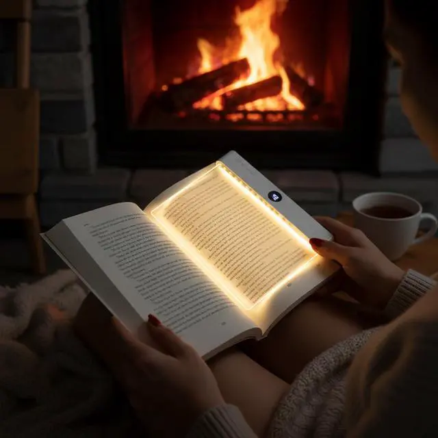 Alt view image 5 of 6 - Book Light, Rechargeable LED Reading Light - Ultra-Thin Flat Bedside Lamp, 3 Color Clip on Lights, Suitable for Reading at Night in Bed