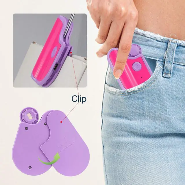 Alt view image 5 of 6 - Book Reading Light for Kids - Rechargeable, Portable LED Reading Lamp with Rotary Neck, Clip-on Light in Bed (Purple)