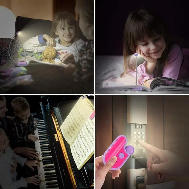 Alt view image 4 of 6 - Book Reading Light for Kids - Rechargeable, Portable LED Reading Lamp with Rotary Neck, Clip-on Light in Bed (Purple)