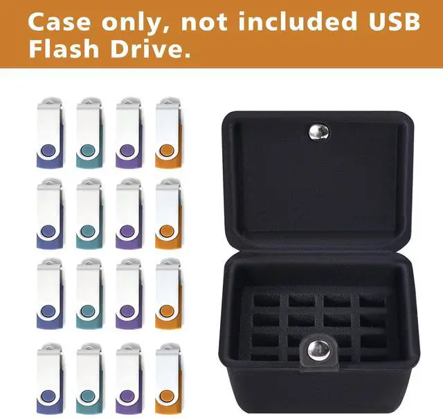 Alt view image 2 of 7 - Flash Drive case USB case Organizer Silicone Material Holds 12 Thumb Drive case Office Home Portable Electronic Accessories Organizer for USB Flash Drive(Case Only) (16pcs Balck)