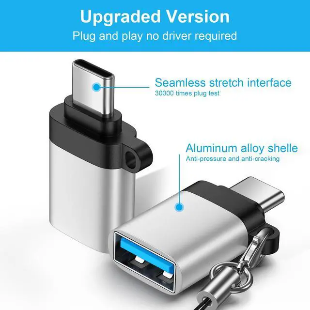 Alt view image 3 of 7 - USB C Adapter 4Pack, USB Male to USB C Female OTG Adapter, Type C to USB 3.0 Converter Connector for Samsung Galaxy A36 A26 A56 S26 Ultra S25 S24 S23 S22, MacBook Pro/Air, iPhone 17 17e 16, Mac, iPad