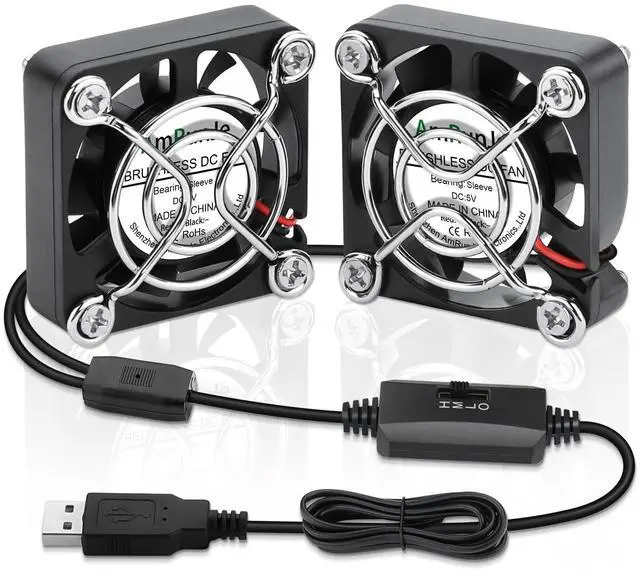 Main image of USB Fan 40mm 2 Packs, 5V Mini Cooling Brushless Fan for PC Computer PlayStation Xbox Router, Small Box Fan for Terrarium Aquarium Helmet Raspberry Pi