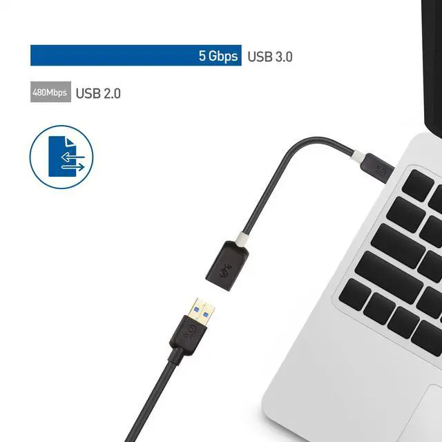 Alt view image 3 of 7 - 5Gbps USB C to USB 3.0 Adapter - 6 Inches, USBC Male to USBA Female OTG Adapter, Black