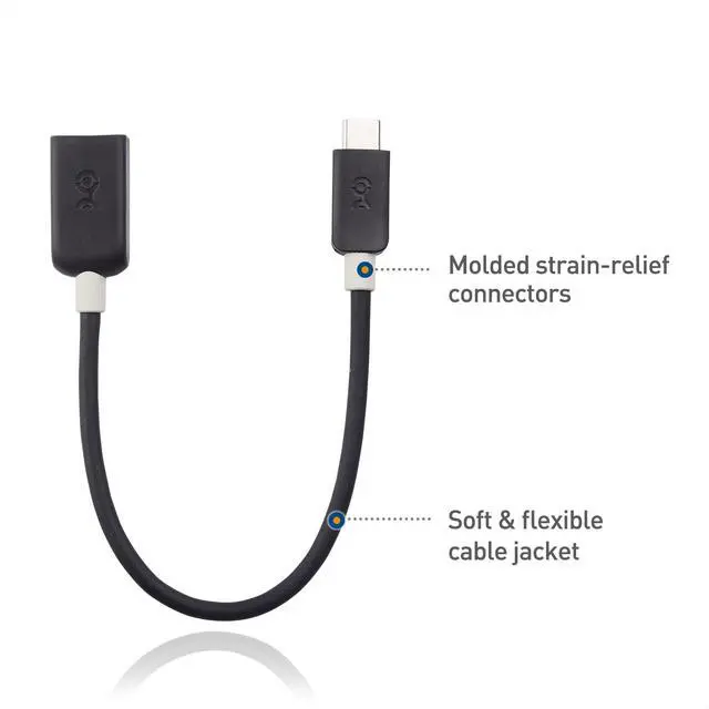 Alt view image 5 of 7 - 5Gbps USB C to USB 3.0 Adapter - 6 Inches, USBC Male to USBA Female OTG Adapter, Black