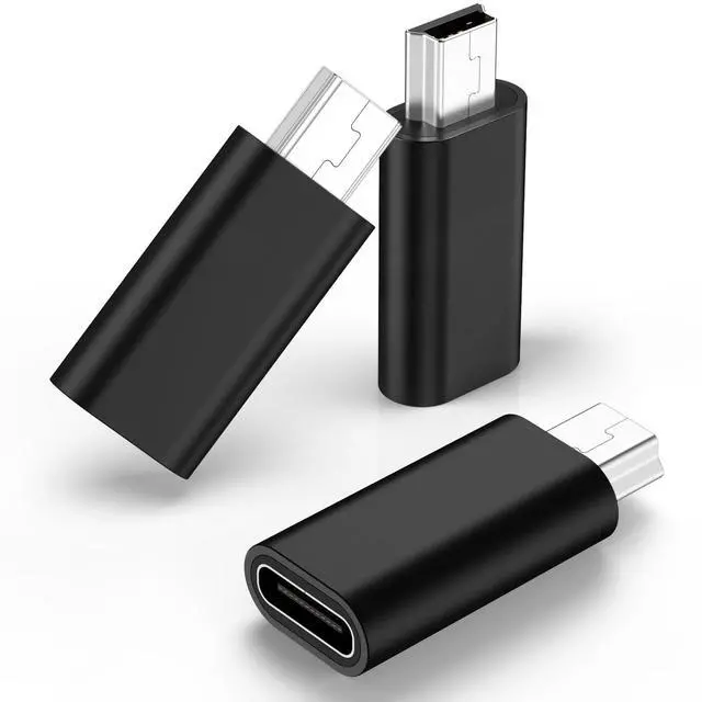 Main image of 3 Pack USB C to Mini USB Adapter, Type C Female to Mini USB 2.0 Male Convert Connector Support Charge & Data Sync Compatible GoPro Hero 3+, MP3 Players, Dash Cam, Digital Camera, Receiver