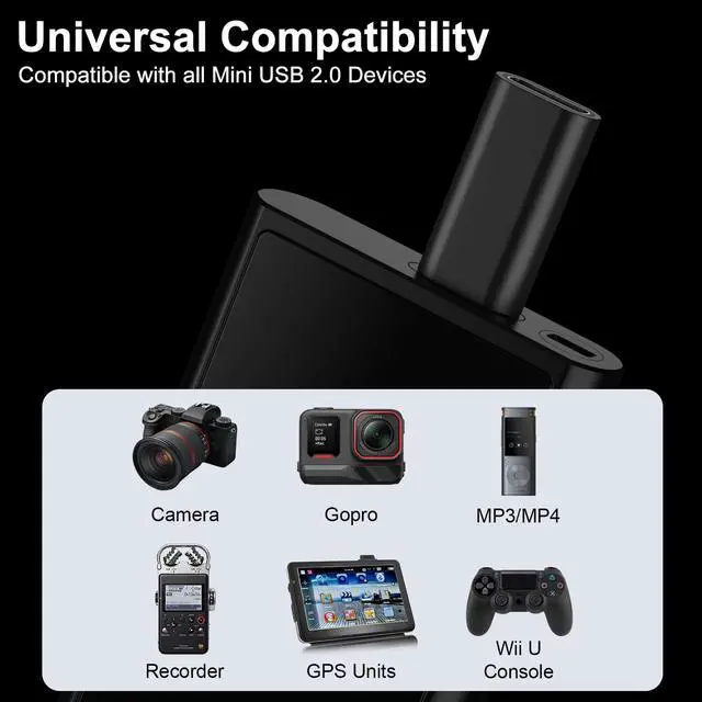 Alt view image 5 of 7 - 3 Pack USB C to Mini USB Adapter, Type C Female to Mini USB 2.0 Male Convert Connector Support Charge & Data Sync Compatible GoPro Hero 3+, MP3 Players, Dash Cam, Digital Camera, Receiver