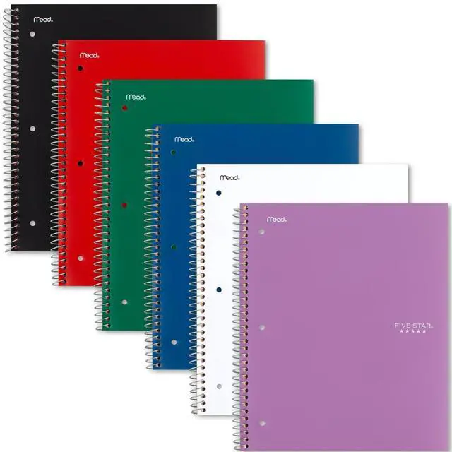 Alt view image 2 of 6 - Spiral Notebook + Study App, 5 Subject, College Ruled Paper, Fights Ink Bleed, Water Resistant Cover, 8-1/2" x 11", 200 Sheets, Color Will Vary (06208)