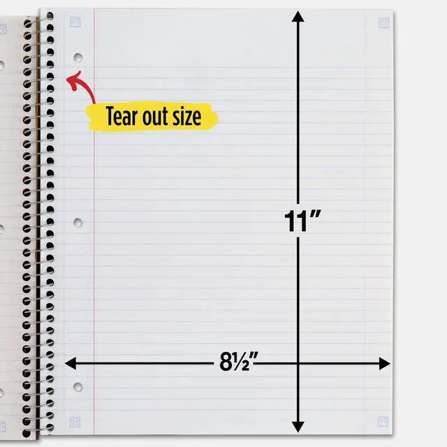 Alt view image 4 of 6 - Spiral Notebook + Study App, 3 Subject, College Ruled Paper, 8-1/2" x 11", 150 Sheets, Fights Ink Bleed, Water Resistant Cover, Amethyst Purple (38746)