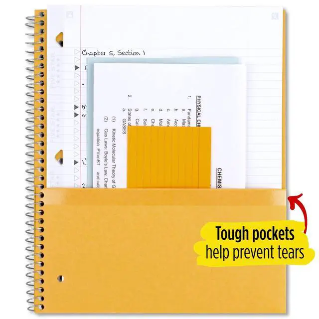 Alt view image 5 of 6 - Spiral Notebook + Study App, 3 Subject, College Ruled Paper, 8-1/2" x 11", 150 Sheets, Fights Ink Bleed, Water Resistant Cover, Amethyst Purple (38746)