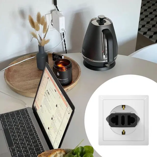 Alt view image 6 of 7 - 6 Pack US to Europe Plug Adapter, Type C European Travel Adapter, Outlet Wall Power Converter (Black)