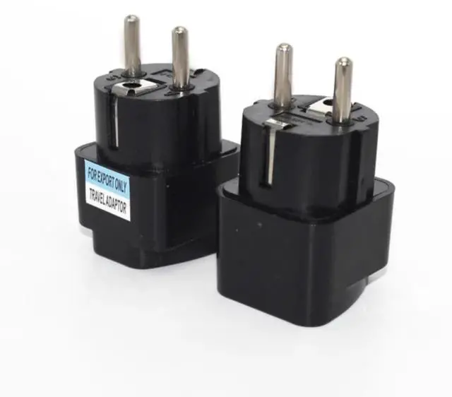 Main image of GRLRCR 2 Pack Germany France Europe Travel Power Adapter, Universal AU UK US to EU Europe Plug AC 250V European Schuko Type E F Outlet (Black)