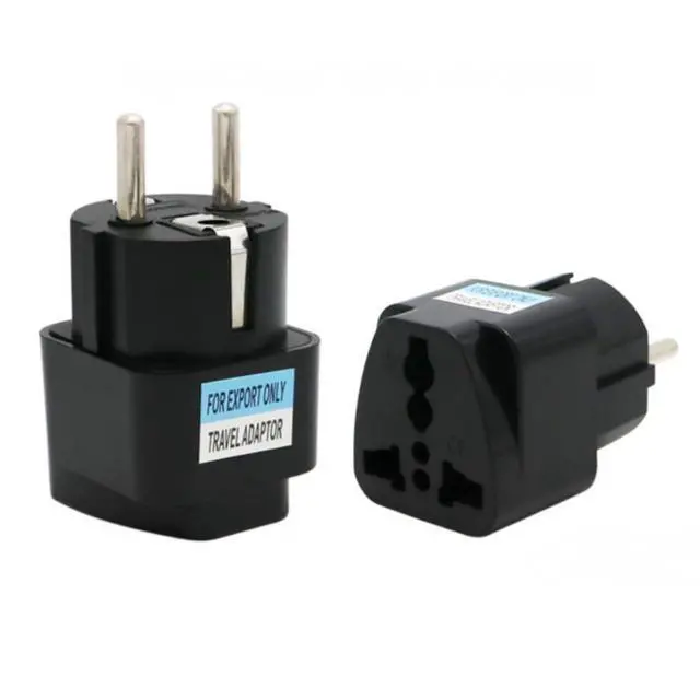 Alt view image 2 of 7 - GRLRCR 2 Pack Germany France Europe Travel Power Adapter, Universal AU UK US to EU Europe Plug AC 250V European Schuko Type E F Outlet (Black)