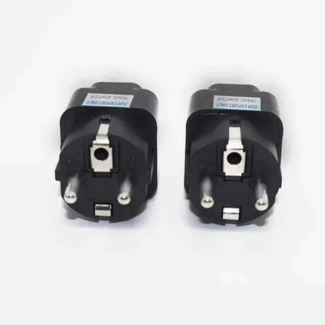 Alt view image 3 of 7 - GRLRCR 2 Pack Germany France Europe Travel Power Adapter, Universal AU UK US to EU Europe Plug AC 250V European Schuko Type E F Outlet (Black)