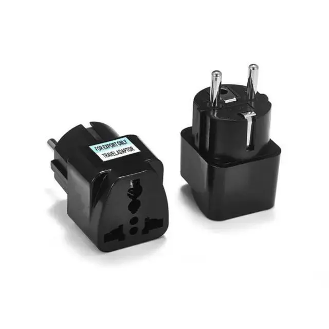 Alt view image 5 of 7 - GRLRCR 2 Pack Germany France Europe Travel Power Adapter, Universal AU UK US to EU Europe Plug AC 250V European Schuko Type E F Outlet (Black)