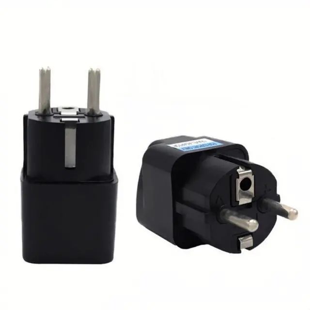 Alt view image 4 of 7 - GRLRCR 2 Pack Germany France Europe Travel Power Adapter, Universal AU UK US to EU Europe Plug AC 250V European Schuko Type E F Outlet (Black)