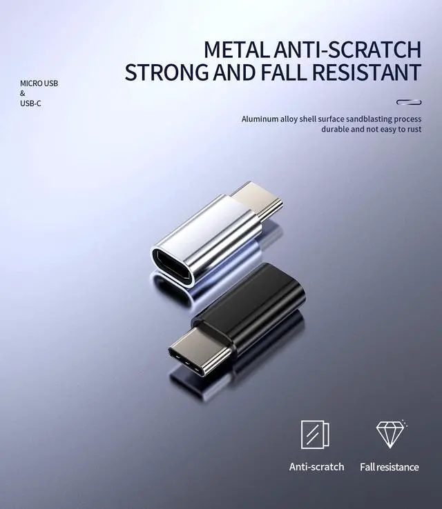 Alt view image 4 of 7 - Micro USB Female to USB C Male(3pack) Adapter Android Port Charge Cable to Type-C Charging Converter for Pixel 5XL LG Compatible for Samsung Galaxy Note S10 S20 S21 Ipad Pro Air4 Cord Connector