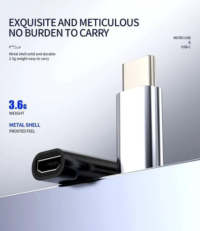 Alt view image 6 of 7 - Micro USB Female to USB C Male(3pack) Adapter Android Port Charge Cable to Type-C Charging Converter for Pixel 5XL LG Compatible for Samsung Galaxy Note S10 S20 S21 Ipad Pro Air4 Cord Connector