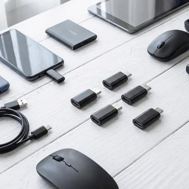 Alt view image 7 of 7 - 3 Micro USB Male to USB C Female & 3 Type C Male to Micro USB-Female, Support Charge Data Sync Compatible with Phones Tablets