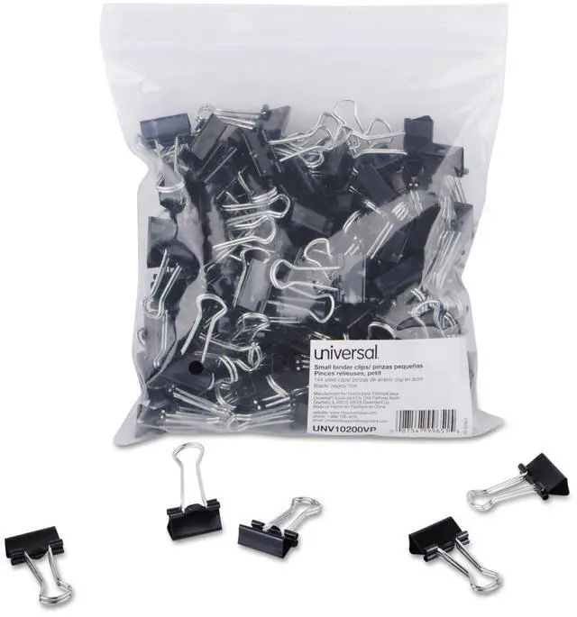 Main image of Small Binder Clips Black/Silver, 144 Each (10200VP)