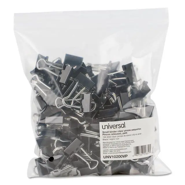 Alt view image 2 of 7 - Small Binder Clips Black/Silver, 144 Each (10200VP)