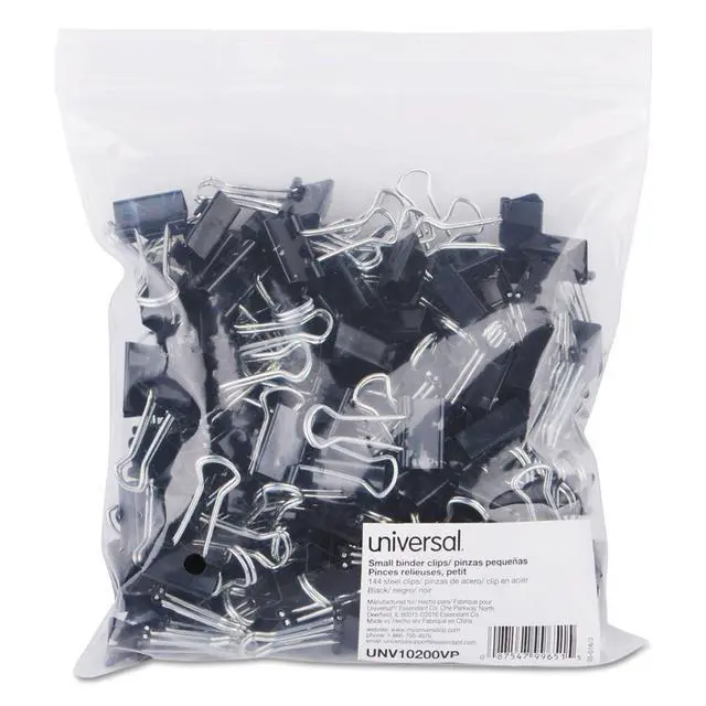 Alt view image 3 of 7 - Small Binder Clips Black/Silver, 144 Each (10200VP)