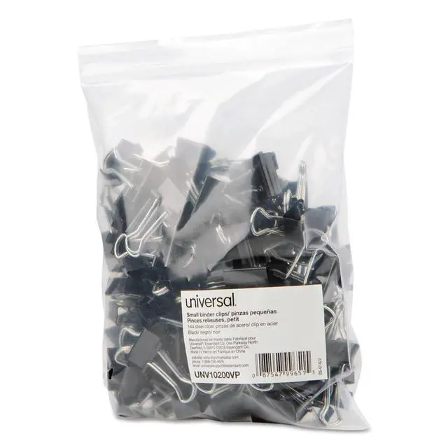 Alt view image 4 of 7 - Small Binder Clips Black/Silver, 144 Each (10200VP)