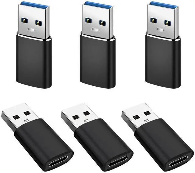 Main image of USB to USB C Adapter 6 Pack,20V/3A 60W USB 3.0 5Gbps Type C Female to A Male Charger Converter for iPhone 16 15 14 13 12 11 Pro Plus Max,Apple Watch Ultra iWatch Series 8 7,iPad Pro Air Mini