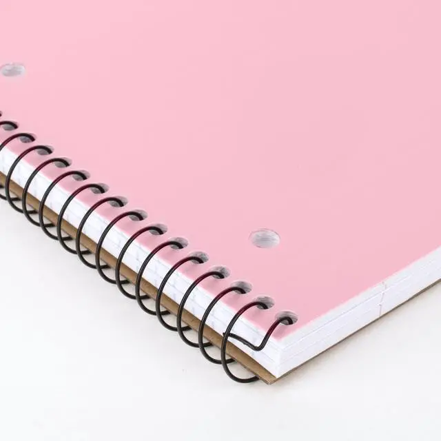 Alt view image 7 of 7 - Spiral Notebook, 1 Subject, Wide Ruled Paper, Plastic Cover, 8" x 10-1/2", 100 Sheets, Pastel Pink (930092B)