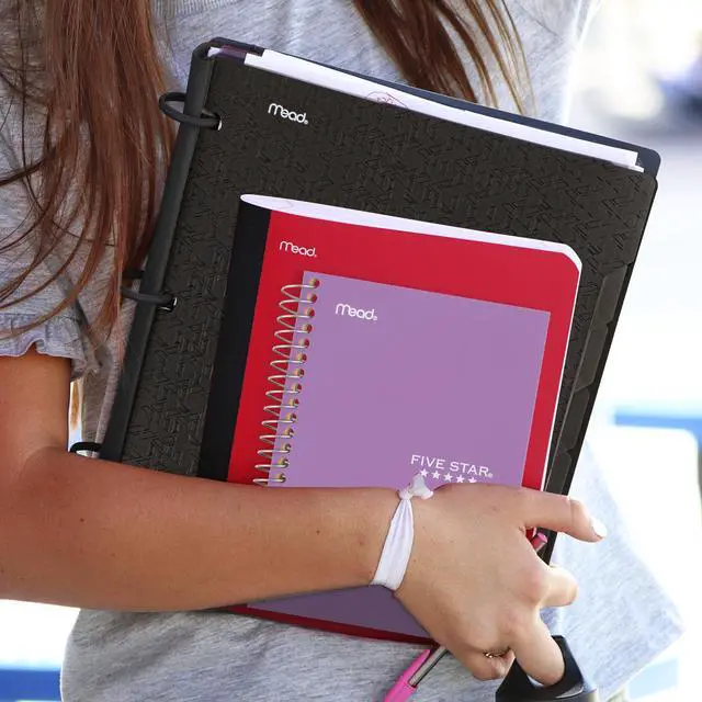 Alt view image 7 of 7 - Spiral Notebook, 1 Subject, College Ruled Paper, 4-3/8" x 7", Personal Size, 80 Sheets, Fights Ink Bleed, Water Resistant Cover, Amethyst Purple (450048CF1-ECM)