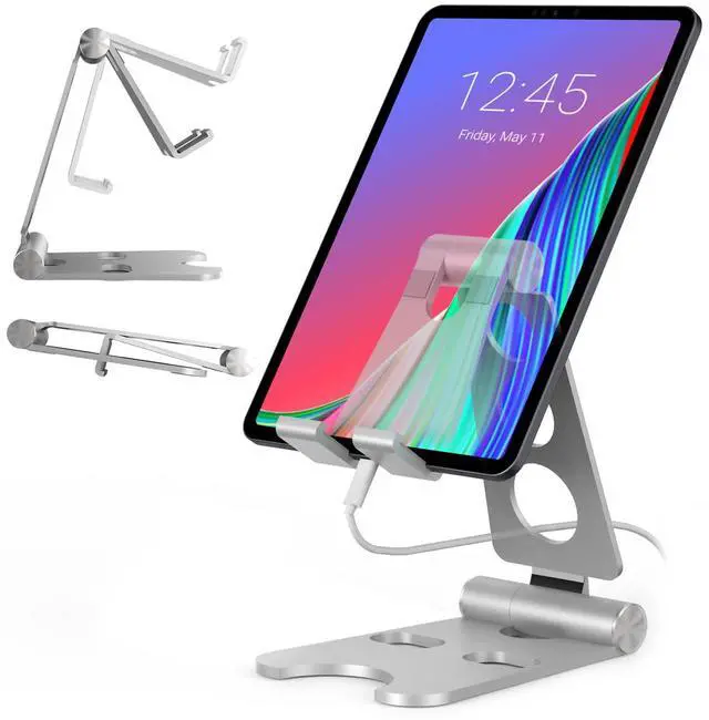 Main image of Tablet Stand with Cord Holder Aluminum Alloy Foldable Phone Stand