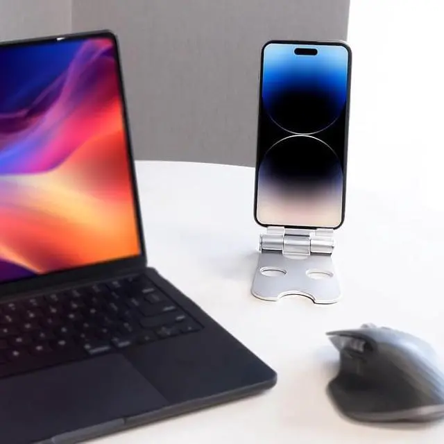 Alt view image 4 of 6 - Tablet Stand with Cord Holder Aluminum Alloy Foldable Phone Stand