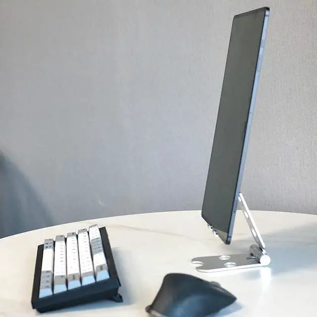 Alt view image 6 of 6 - Tablet Stand with Cord Holder Aluminum Alloy Foldable Phone Stand