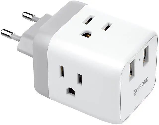 Main image of European Travel Plug Adapter - International Power Adapter Converter for Europe with 3 Outlets 2 USB, Europe to US Type C Adaptor for Italy Germany France Spain, Cruise Travel Essentials