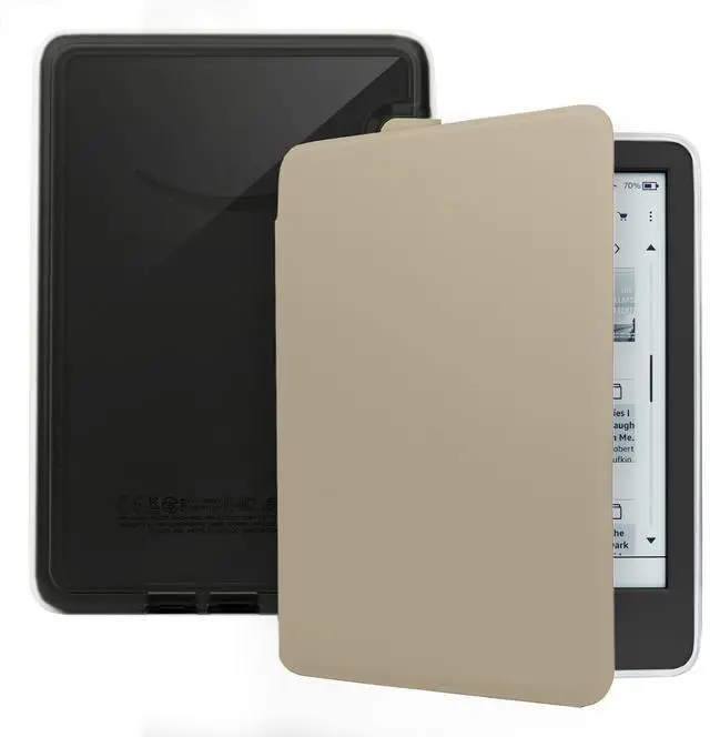 Main image of Case for 7" Kindle Paperwhite 12th Gen 2024 & Kindle Colorsoft Signature Edition, Clear Back Shell with PU Leather Cover, Auto Sleep/Wake, Oat Coffee